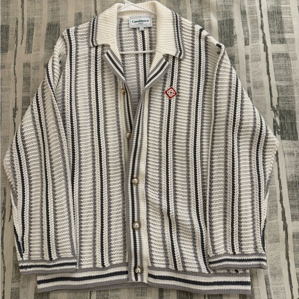 Casablanca Crochet Textured Cardigan (M)